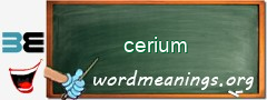 WordMeaning blackboard for cerium
